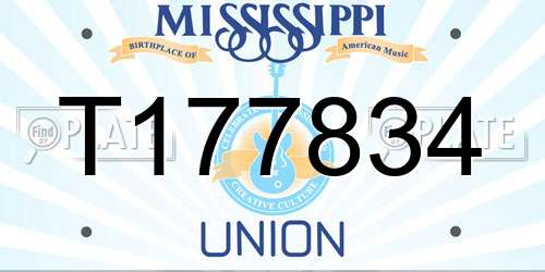 T177834 Mississippi License Plate