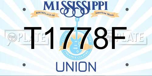 T1778F Mississippi License Plate