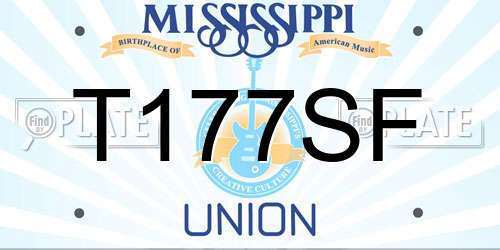 T177SF Mississippi License Plate