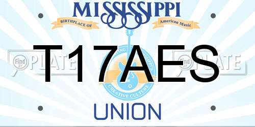 T17AES Mississippi License Plate