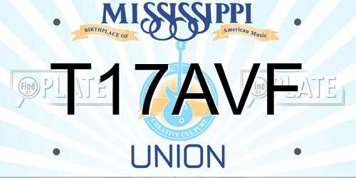 T17AVF Mississippi License Plate