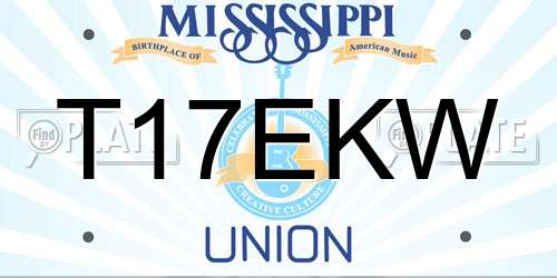 T17EKW Mississippi License Plate