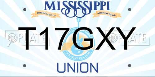 T17GXY Mississippi License Plate