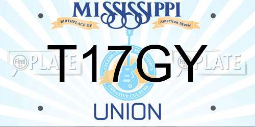 T17GY Mississippi License Plate
