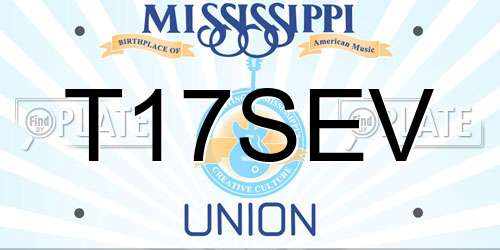 T17SEV Mississippi License Plate