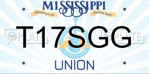 T17SGG Mississippi License Plate