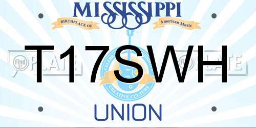 T17SWH Mississippi License Plate
