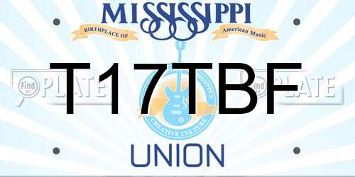 T17TBF Mississippi License Plate