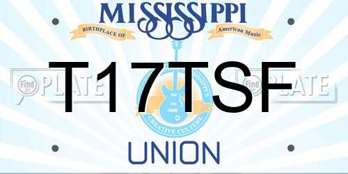 T17TSF Mississippi License Plate