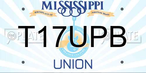 T17UPB Mississippi License Plate