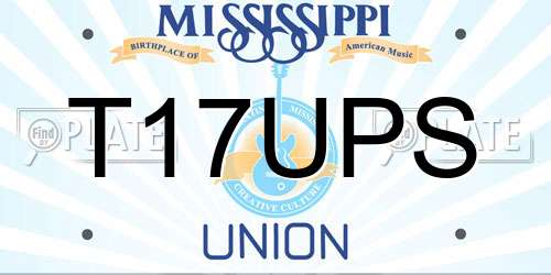 T17UPS Mississippi License Plate