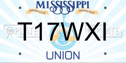 T17WXI Mississippi License Plate
