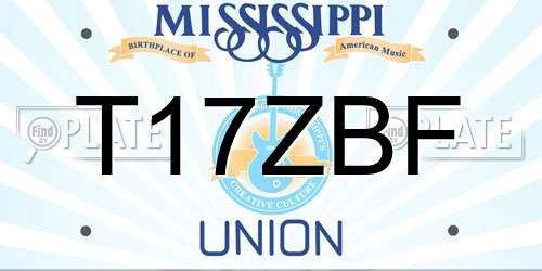 T17ZBF Mississippi License Plate