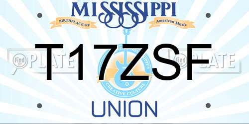 T17ZSF Mississippi License Plate