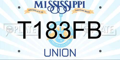 T183FB Mississippi License Plate
