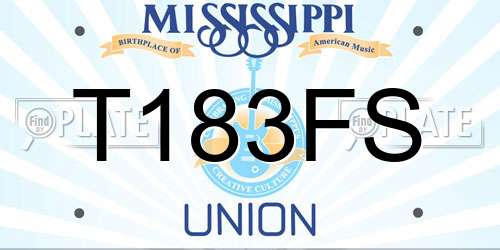 T183FS Mississippi License Plate