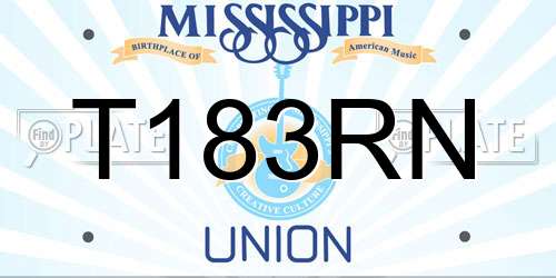 T183RN Mississippi License Plate