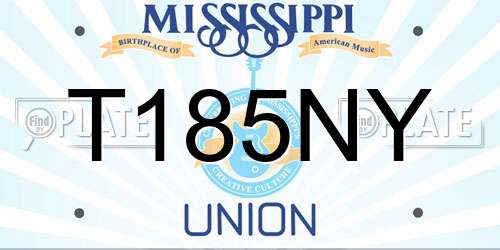 T185NY Mississippi License Plate