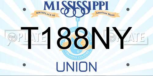T188NY Mississippi License Plate