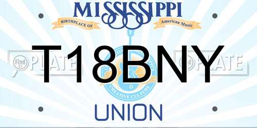 T18BNY Mississippi License Plate