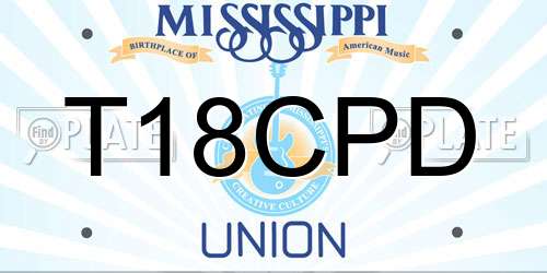 T18CPD Mississippi License Plate