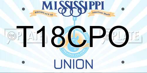 T18CPO Mississippi License Plate