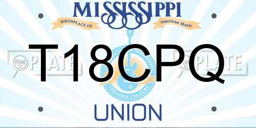 T18CPQ Mississippi License Plate