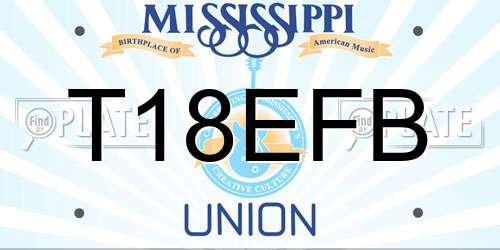 T18EFB Mississippi License Plate
