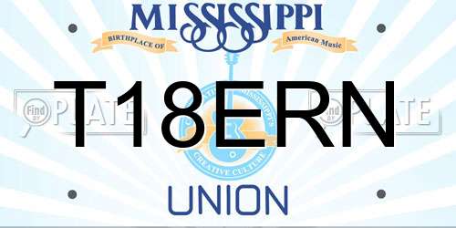 T18ERN Mississippi License Plate