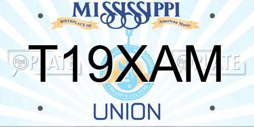 T19XAM Mississippi License Plate