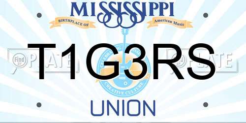 T1G3RS Mississippi License Plate