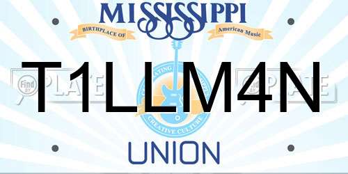 T1LLM4N Mississippi License Plate