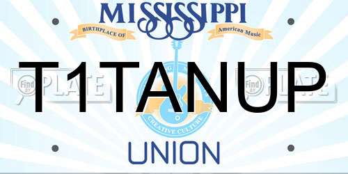 T1TANUP Mississippi License Plate