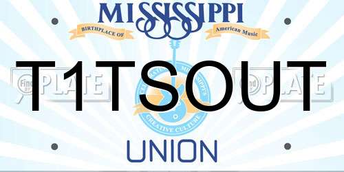 T1TSOUT Mississippi License Plate