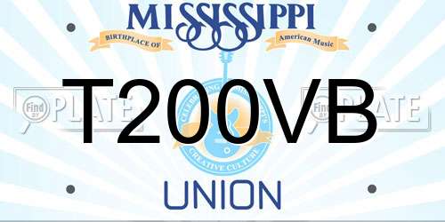 T200VB Mississippi License Plate