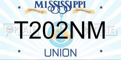 T202NM Mississippi License Plate