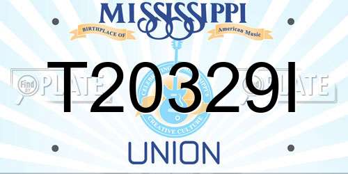 T20329I Mississippi License Plate