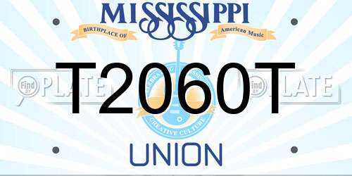 T2060T Mississippi License Plate
