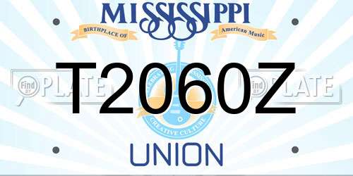T2060Z Mississippi License Plate