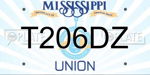 T206DZ Mississippi License Plate