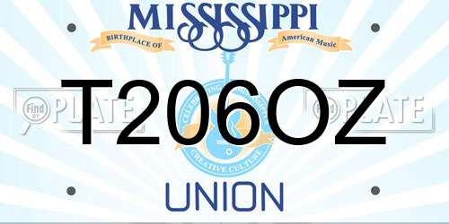 T206OZ Mississippi License Plate
