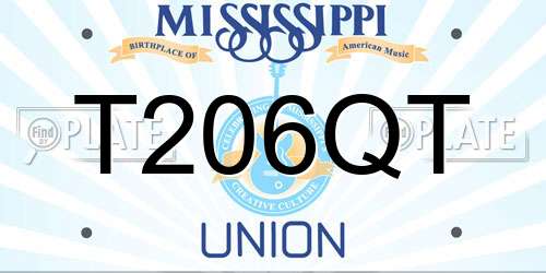 T206QT Mississippi License Plate