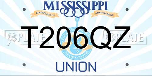 T206QZ Mississippi License Plate