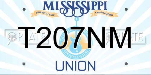 T207NM Mississippi License Plate