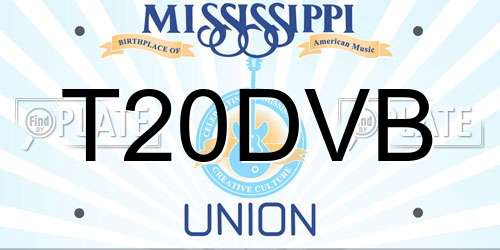 T20DVB Mississippi License Plate