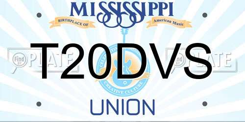 T20DVS Mississippi License Plate