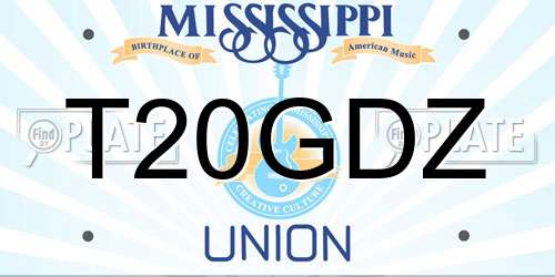 T20GDZ Mississippi License Plate