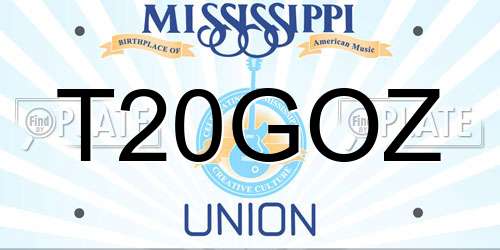 T20GOZ Mississippi License Plate