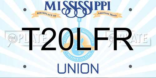 T20LFR Mississippi License Plate