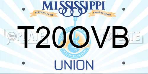T20OVB Mississippi License Plate